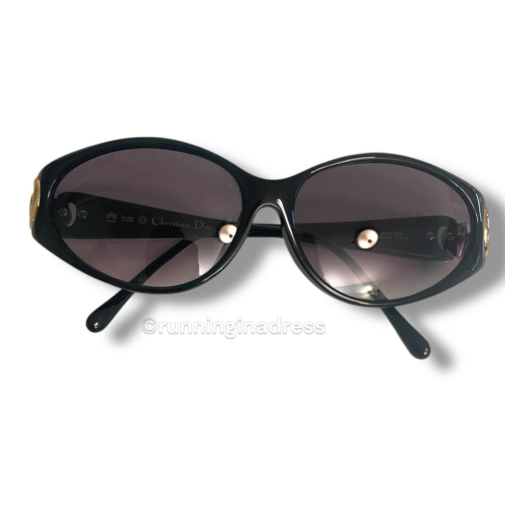 Vintage Christian Dior Black & Gold CD Logo Sunglasses 2851A - Picture 12 of 15